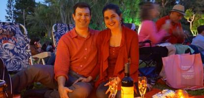 Young couple celebrating Valentine's Day at Fairchild Tropical Botanic Garden