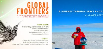 Event flyer for "A Journey Through Space and Time With Xavier Cortada"