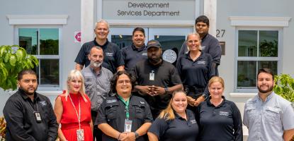 code enforcement team lined up in front of Development Services building