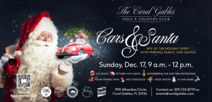 Event flyer for "Cars & Santa"