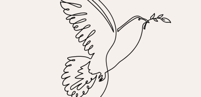 Drawing of a Dove flying