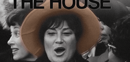 Photo of Bella in pink hat with text over it for the Feb. 22 documentary screening event