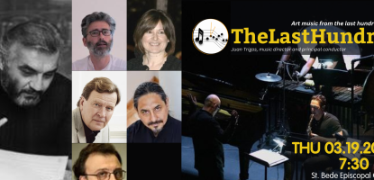 Headshots on flyer with event information