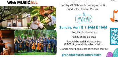 Flyer with Easter photo collage 