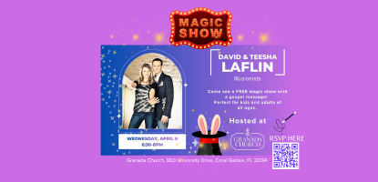 Photo of magicians with description of event