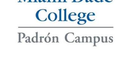 Miami Dade College blue logo with additional gray title Padron Campus