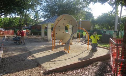 Pierce Park playground undergoing construction