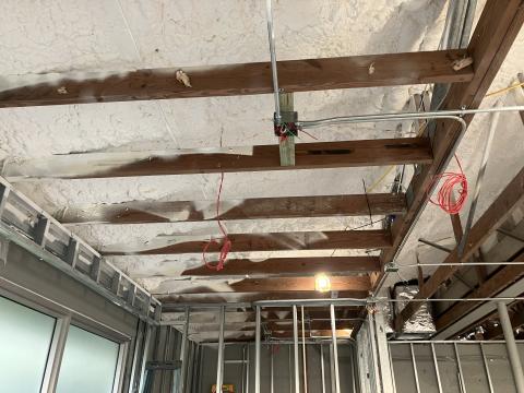 Ceiling under construction