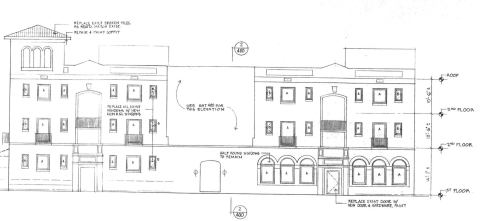 Veneta Hotel Elevation Drawing