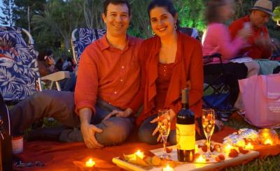 Young couple celebrating Valentine's Day at Fairchild Tropical Botanic Garden