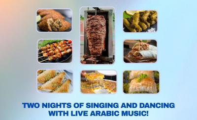 poster with food and text of Mediterranean Event