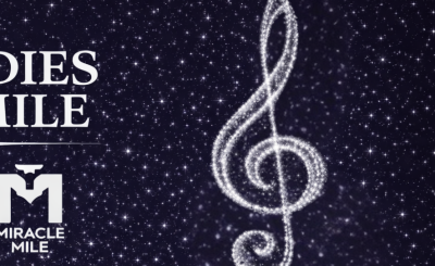 Melodies on the mile text and event info with a starry bright G clef