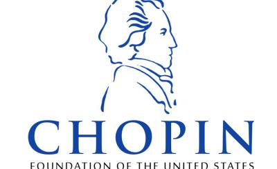 Graphic of Chopin with text Chopin Foundation of the United States