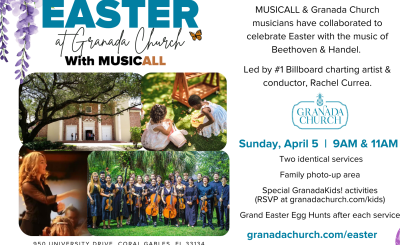 Flyer with Easter photo collage 