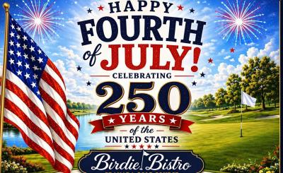 Graphic of American Flag and Fireworks next to event information