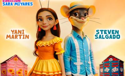 Graphic poster of woman cockroach and man like rat with the play information