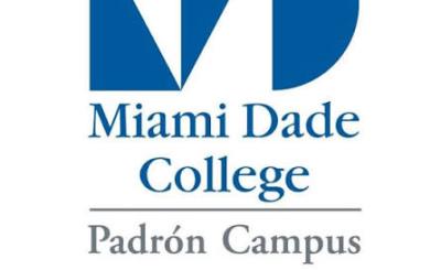 Miami Dade College blue logo with additional gray title Padron Campus