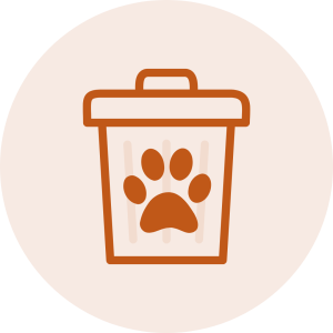 Trash can icon with paw print