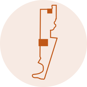 Outline of Coral Gables with possible annexed areas shaded orange